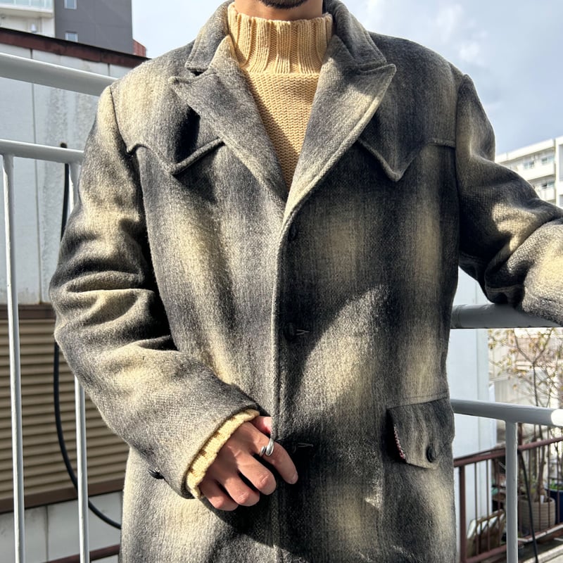 70s western ombre check wool tailored jacket | 70s western ombre check wool tailored jacket |