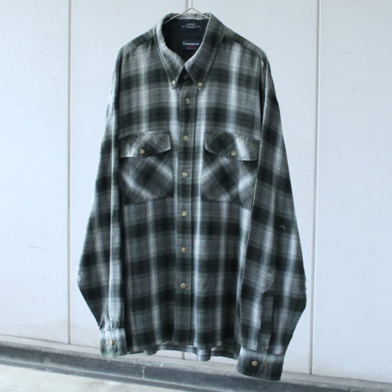 トップス 60's Ombre Check Print Flannel Shirt Ombre Flannel Shirt