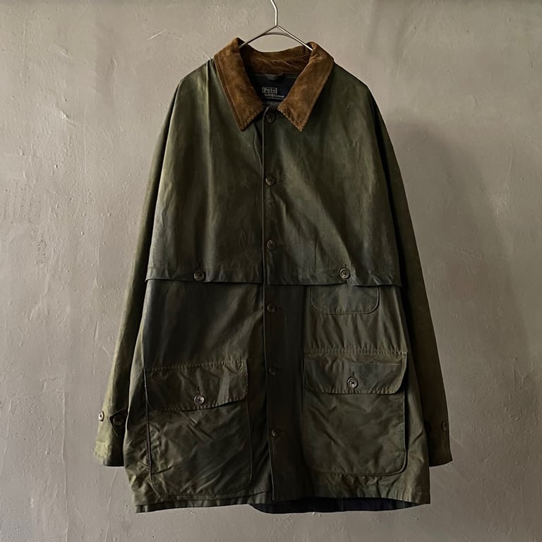 ~90s Ralph lauren oiled hunting jacket “made in USA”｜ラルフローレン