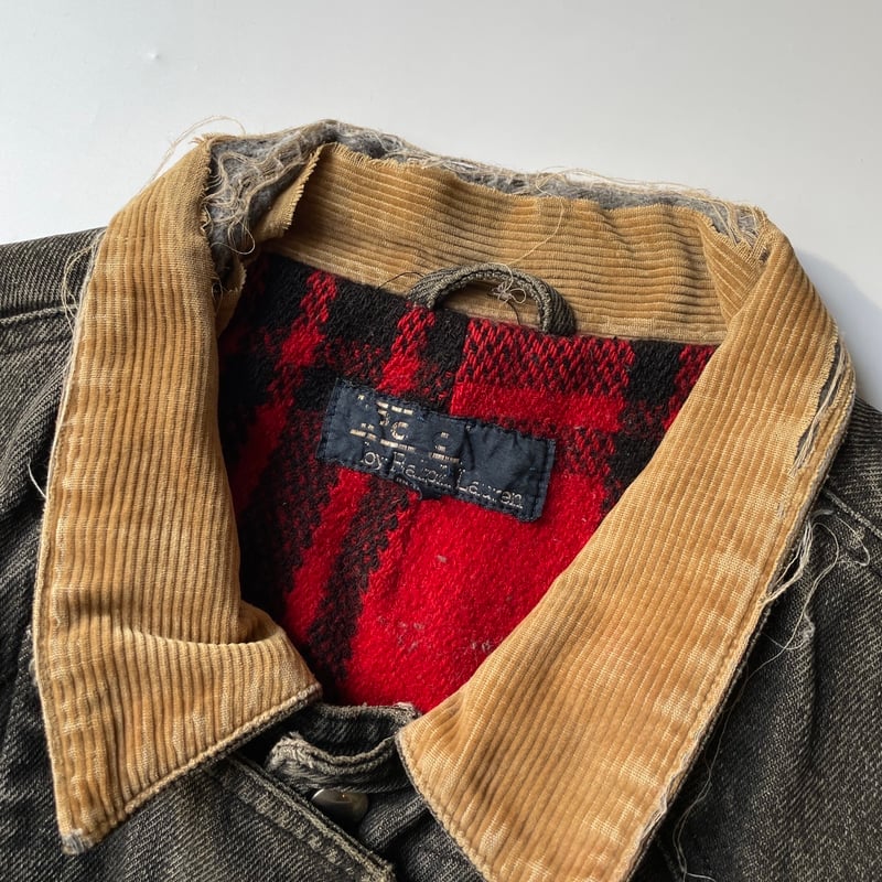 90s Ralph Lauren black denim fireman jacket 90s Ralph Lauren black denim fireman jacket