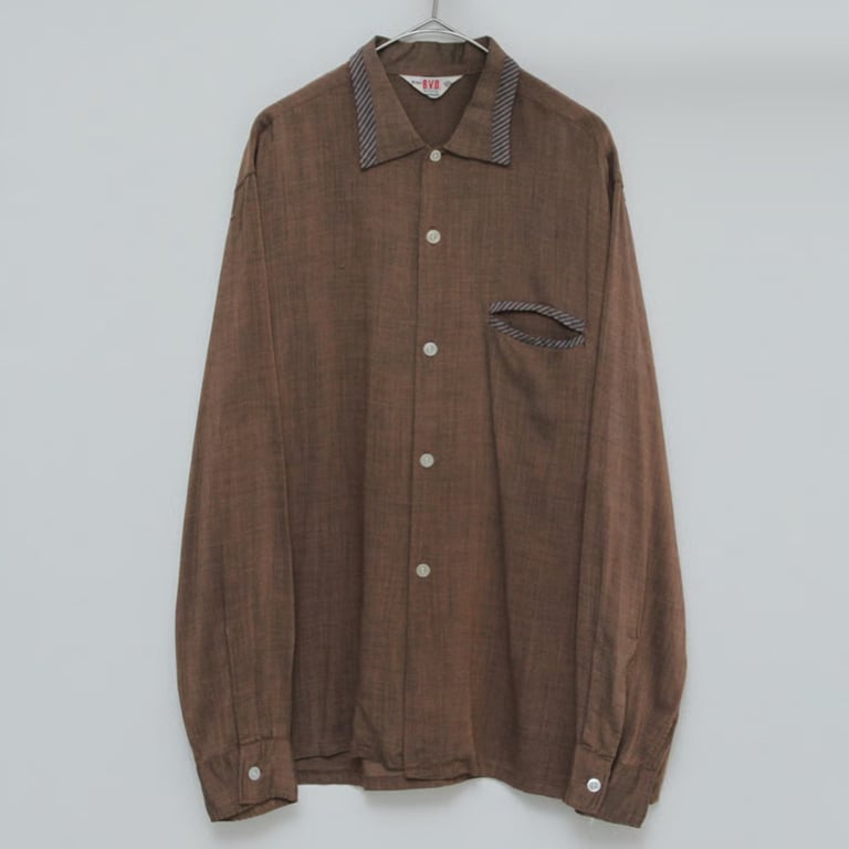 60s B.V.D. piping design  shirt