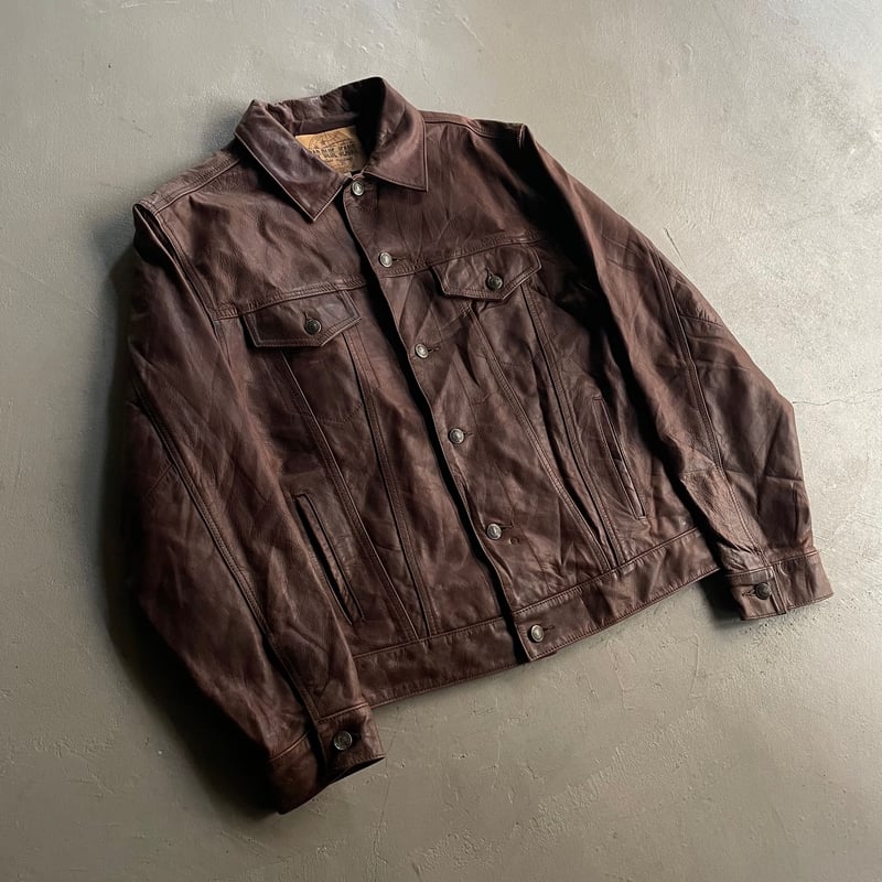 OLD GAP 00s Y2K 3rd レザー トラッカー ジャケット 00s GAP ギャップ レザー トラッカージャケット 本革 オールド