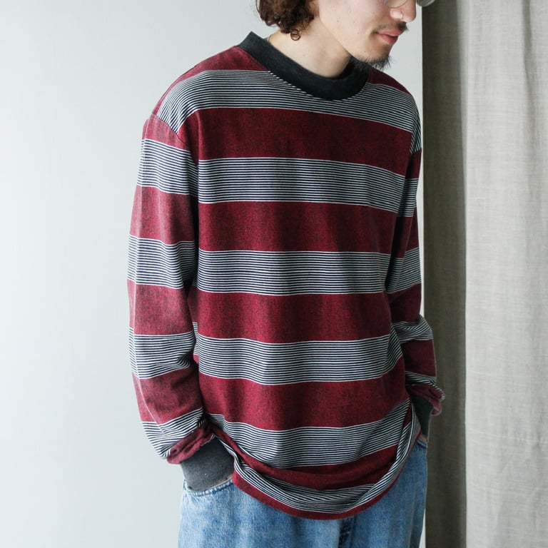 90年代 ロンT(90s Stripe pattern L/S T-shirt)