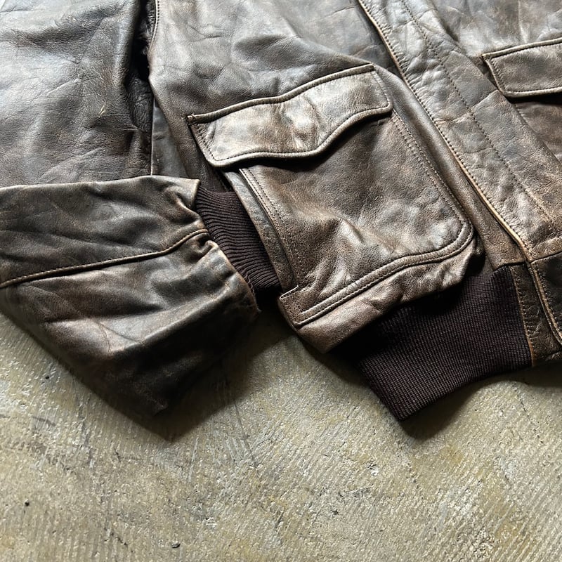 90s BANANA REPUBLICレザージャケット A-2タイプ 80s Banana republic A-2 type leather flight jac