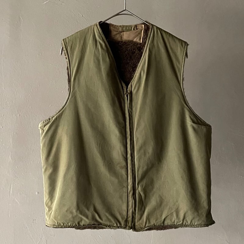 40s US NAVY N-1 デッキベスト 　vintage　XL 古着 40s 米軍 US NAVY コの字 TALON アルパカ ライナー