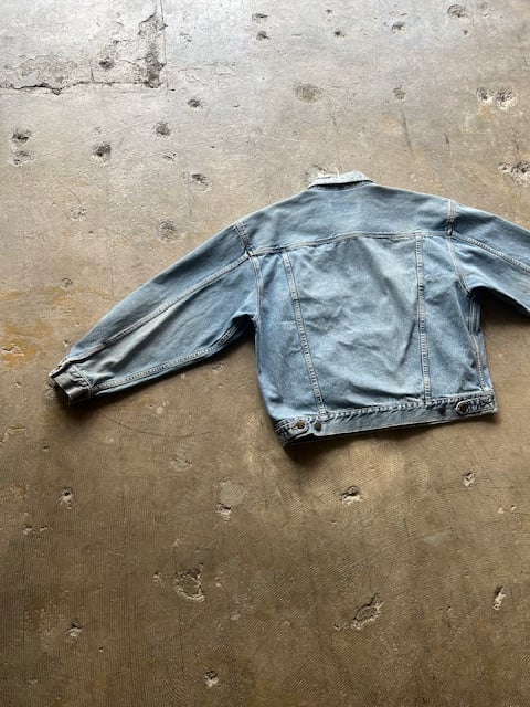 1980〜90s Eddie Bauer デニム ボンバージャケット 80s 90s エディーバウアー 黒タグ MA-1 デニム フィッシング 総