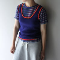 No sleeve knit tank top / dead stock
