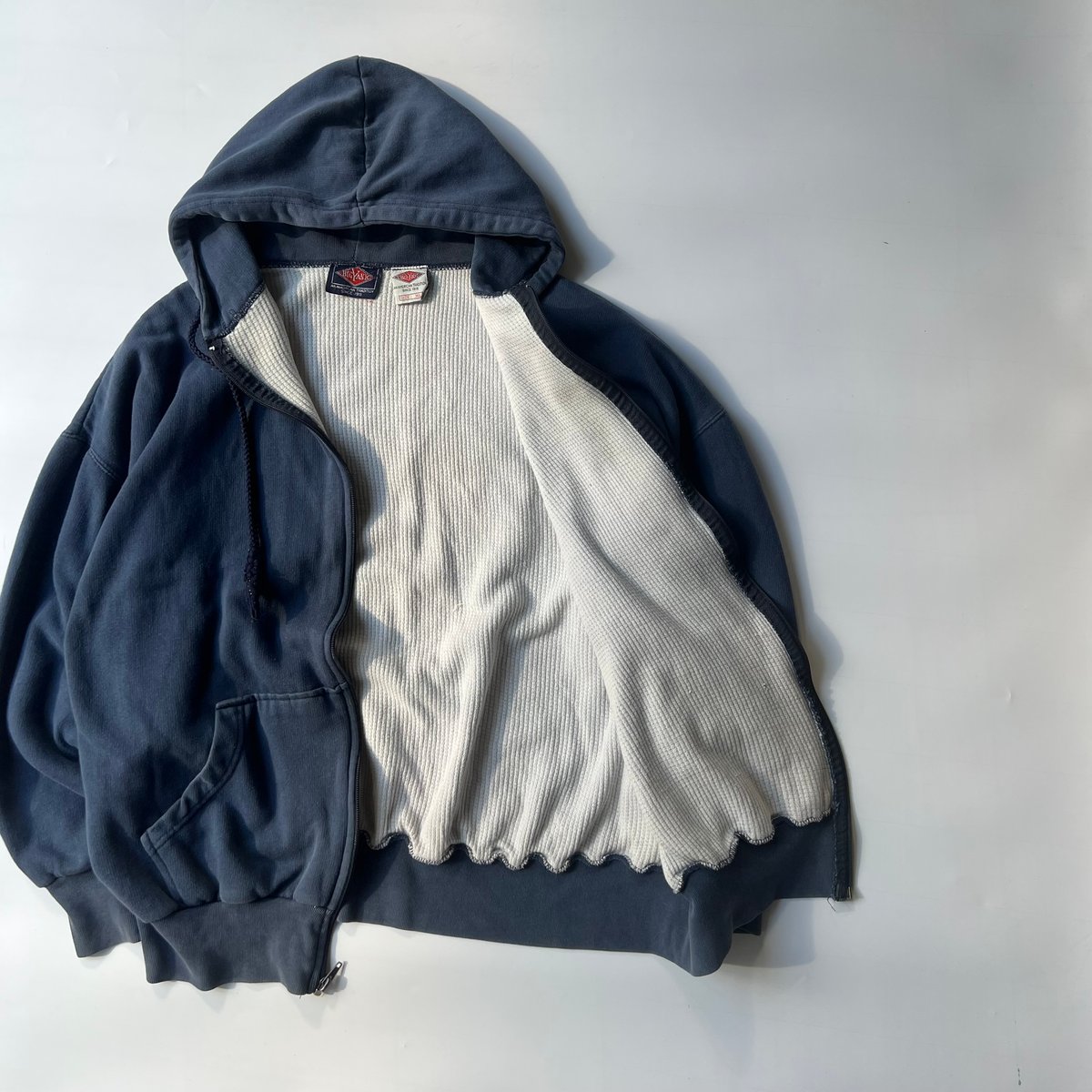 80s Big Yank ダブルフェイス サーマル ジップパーカー 80s Vintage BIG YANK 裏サーマル ボロ ジップ パーカー - メルカリ