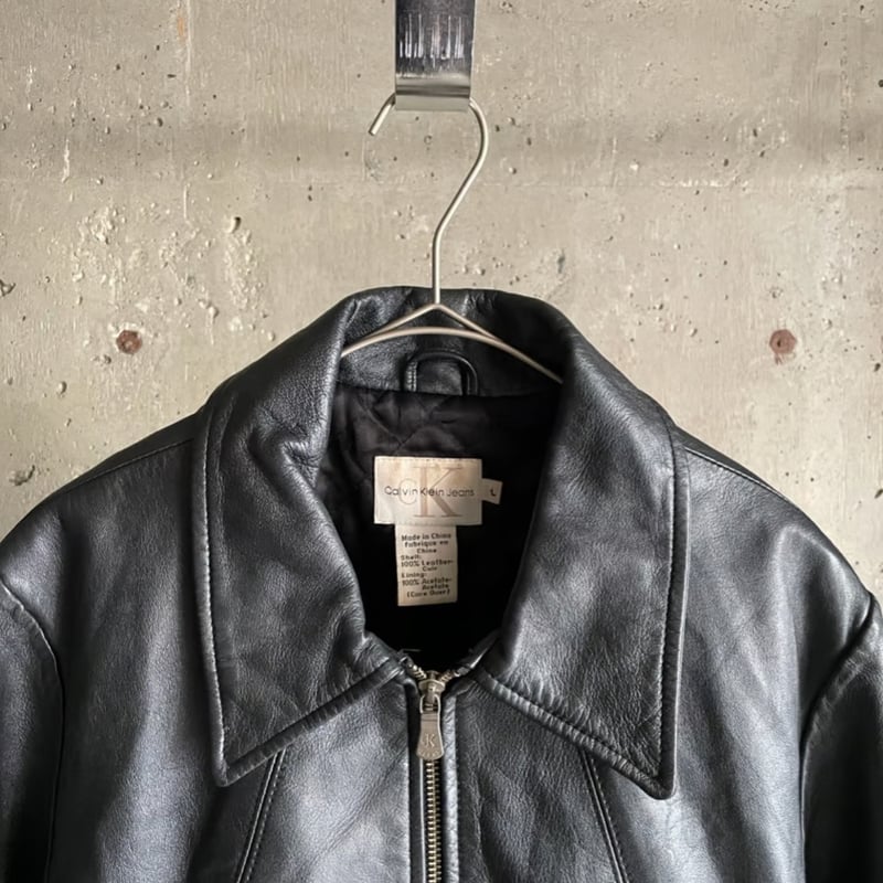 90s~ calvin klein leather jacket | sui & shara