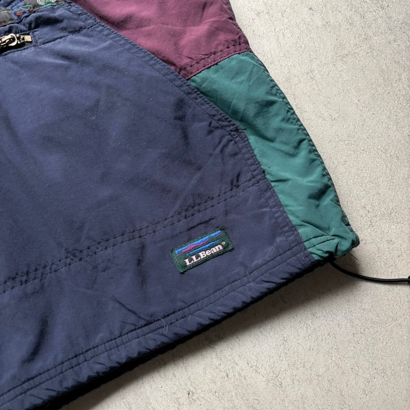 ドローコード付き パッカブル レアカラー 80s 〜 llbean アノラック 80s USA製 L.L.Bean アノラックパーカー チロリアンテープ 赤 S