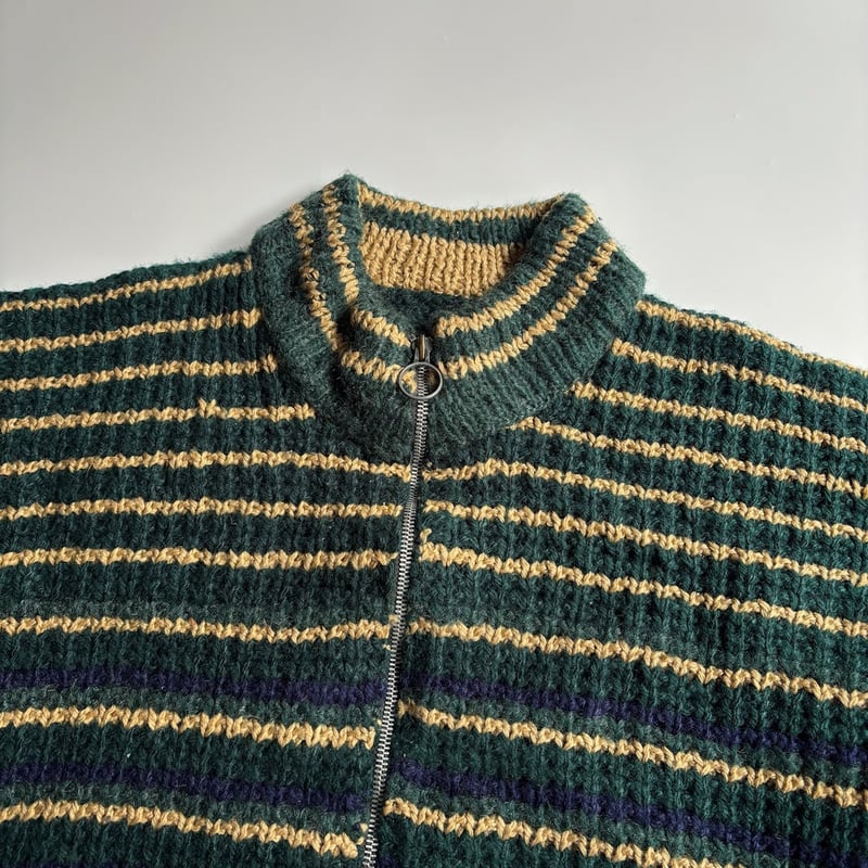 トップス THE BOLDMAN Stripe Knit Jacket Hand made striped zip up knit jacket | sui & shara