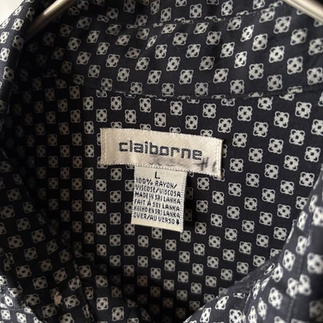 90s Claiborne patterned rayon shirt