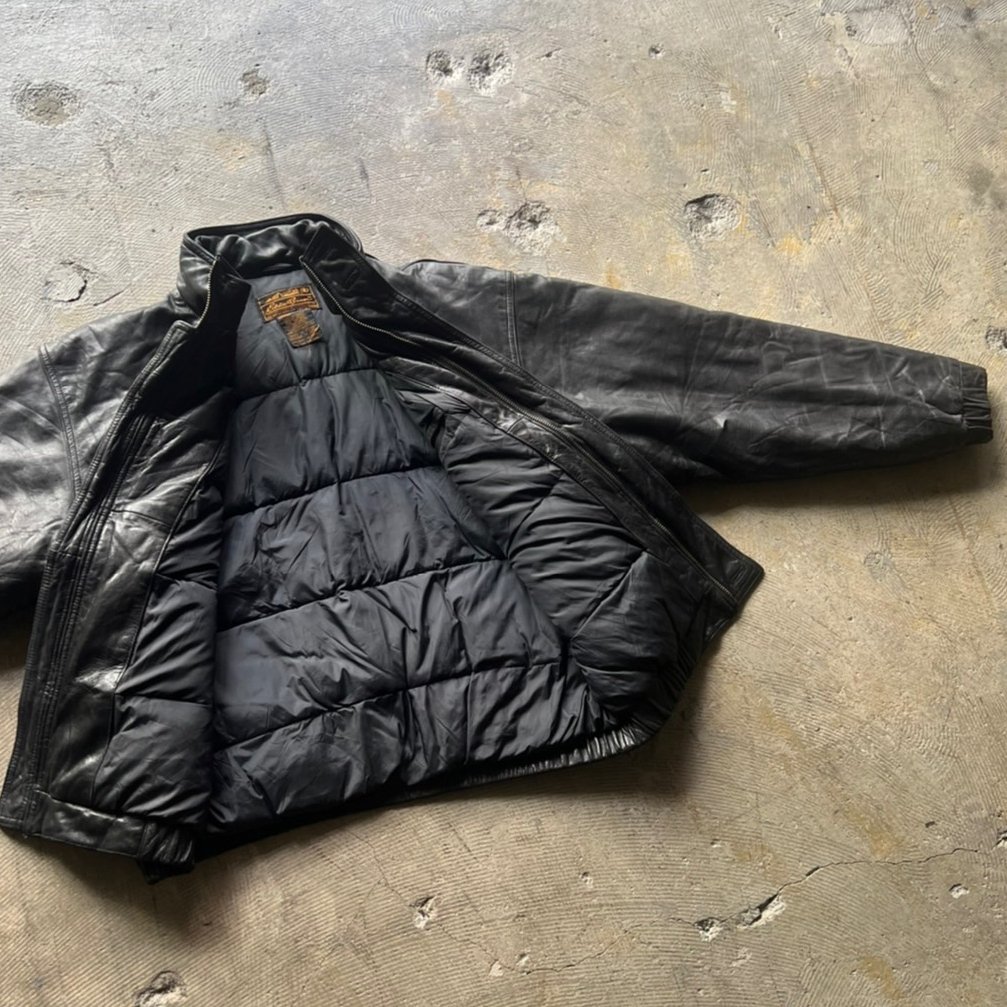 80s Eddie Bauer leather down jacket | sui & shara 80s Eddie Bauer leather down jacket | sui & shara