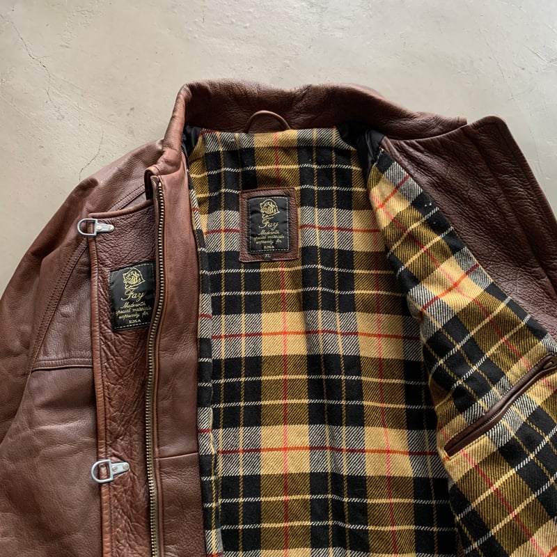 90s Fay leather fire man jacket | sui & shara 90s Fay leather fire man jacket | sui & shara