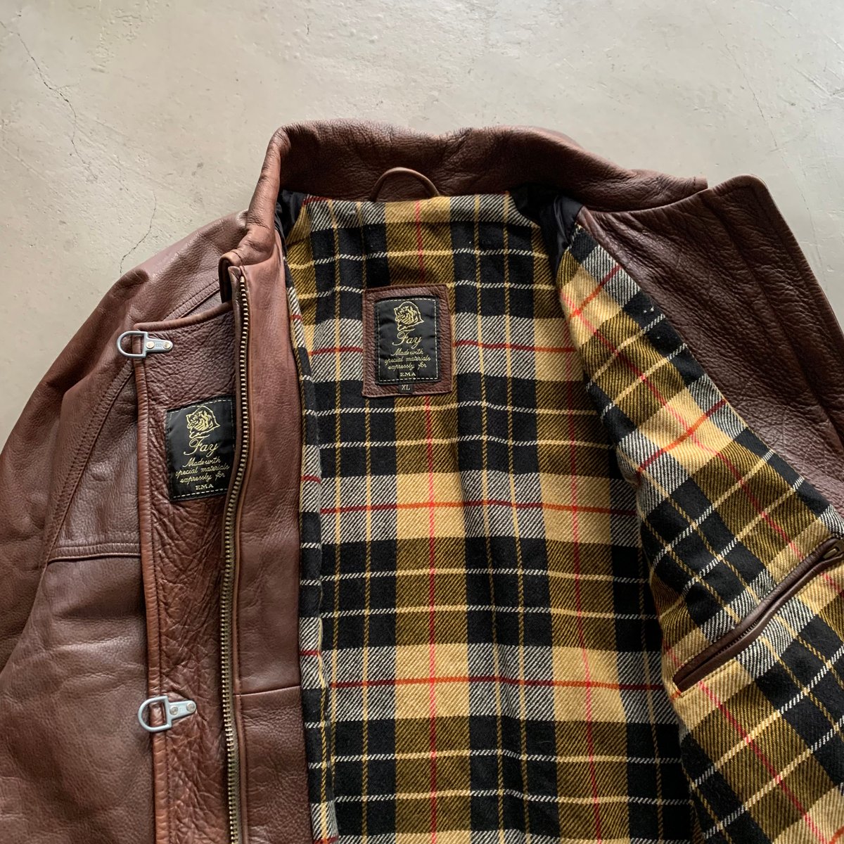 90s Fay leather fire man jacket | sui & shara 90s Fay leather fire man jacket | sui & shara