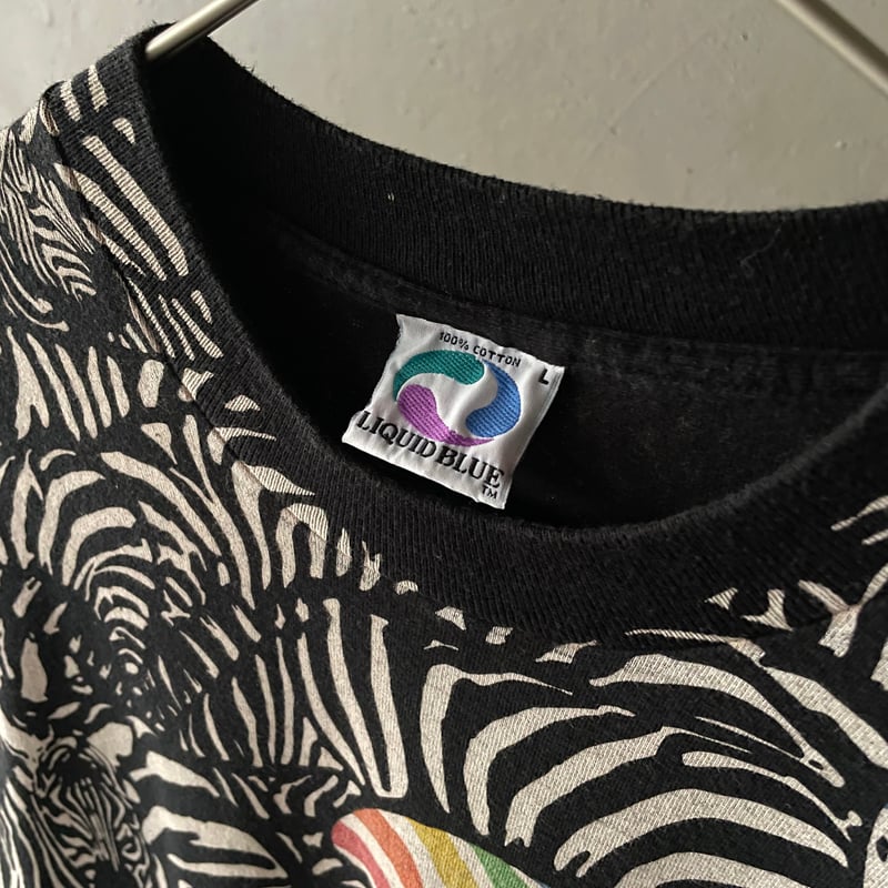 90s Liquid blue greg genrich zebra art tee | su