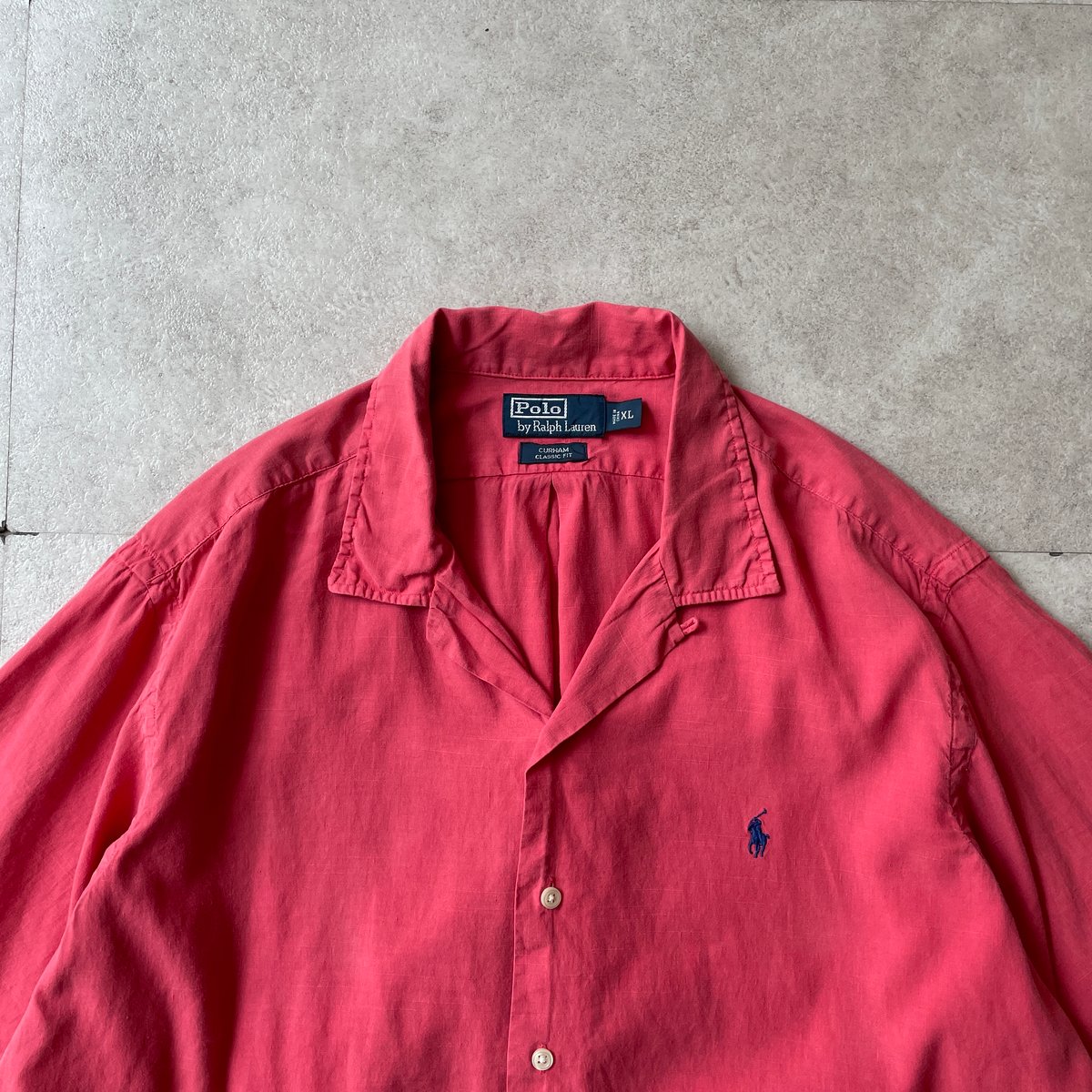 Ralph Lauren CURHAM リネン 開襟シャツ ポロ ラルフローレン 青 ブルー 開襟シャツ 半袖シャツ │ヴィテージ