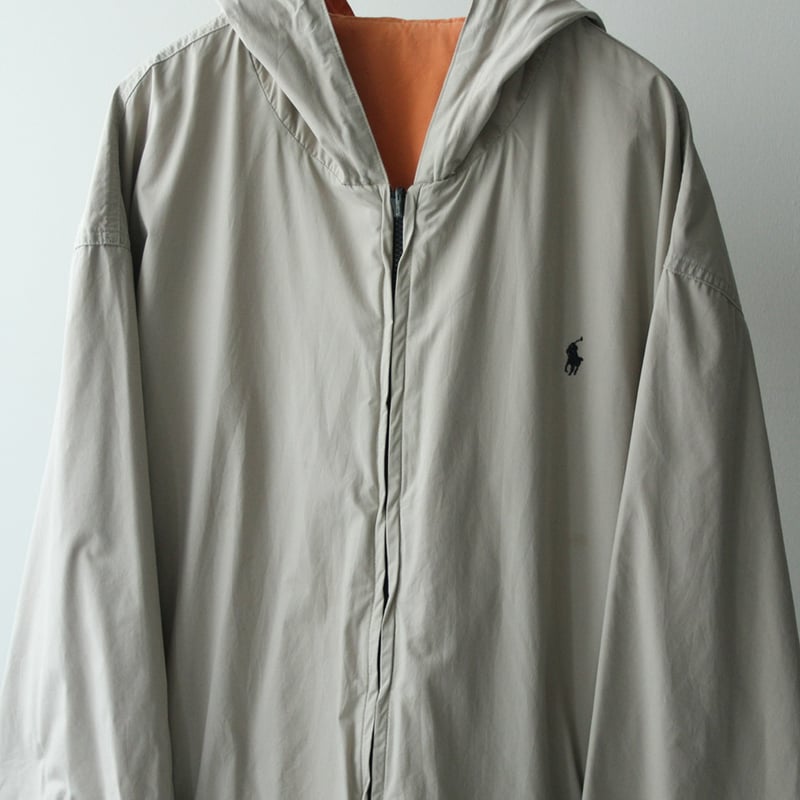 90s Ralph lauren reversible zip up hooded jacke