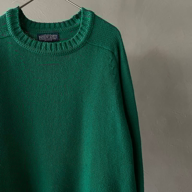 80s〜 lands' end cotton sweater Vintage 80s Cotton Sweater from Lands End brand | Black with