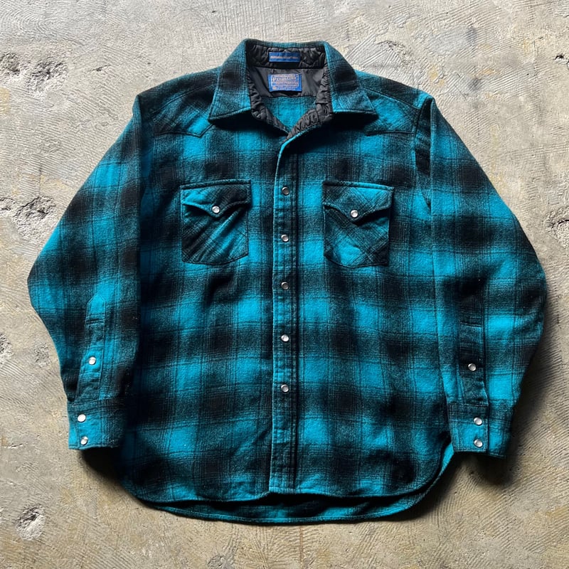 セール人気商品 70s PENDLETON Wool Ombre Check Shirt希少