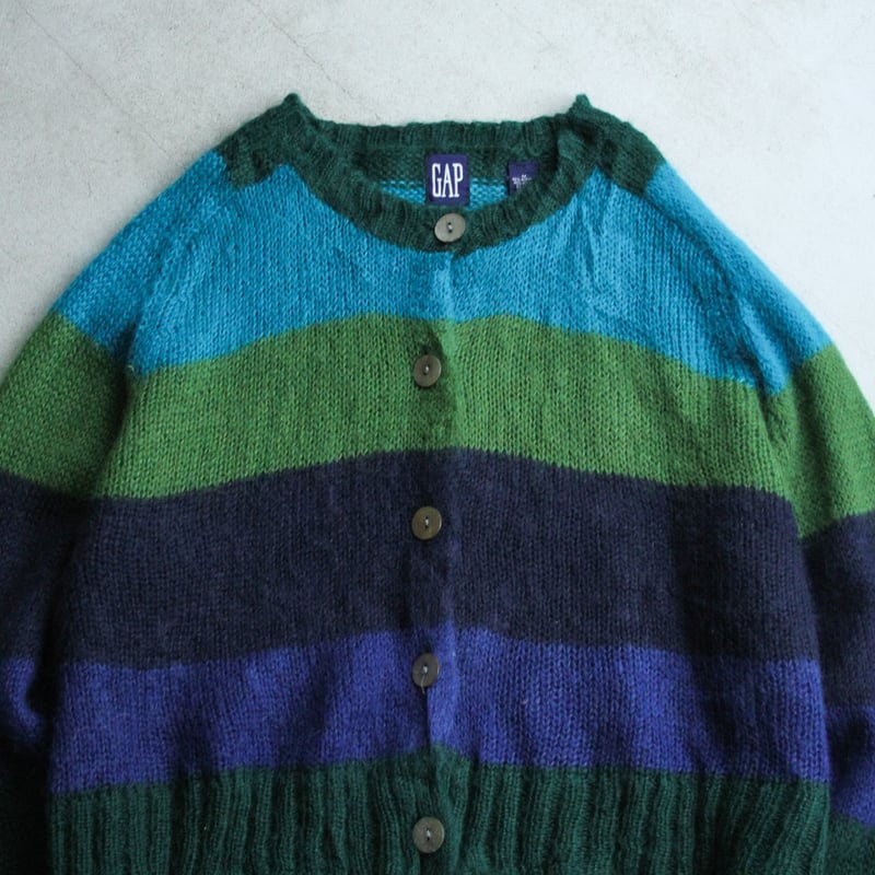 90s GAP stripe design mohair knit cardigan | su