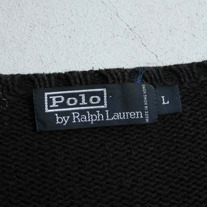 90s Ralph lauren V-neck cotton knit sweater | s