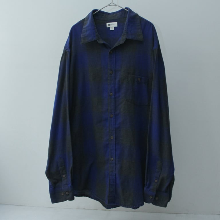 00s Ombre plaid pattern shirt