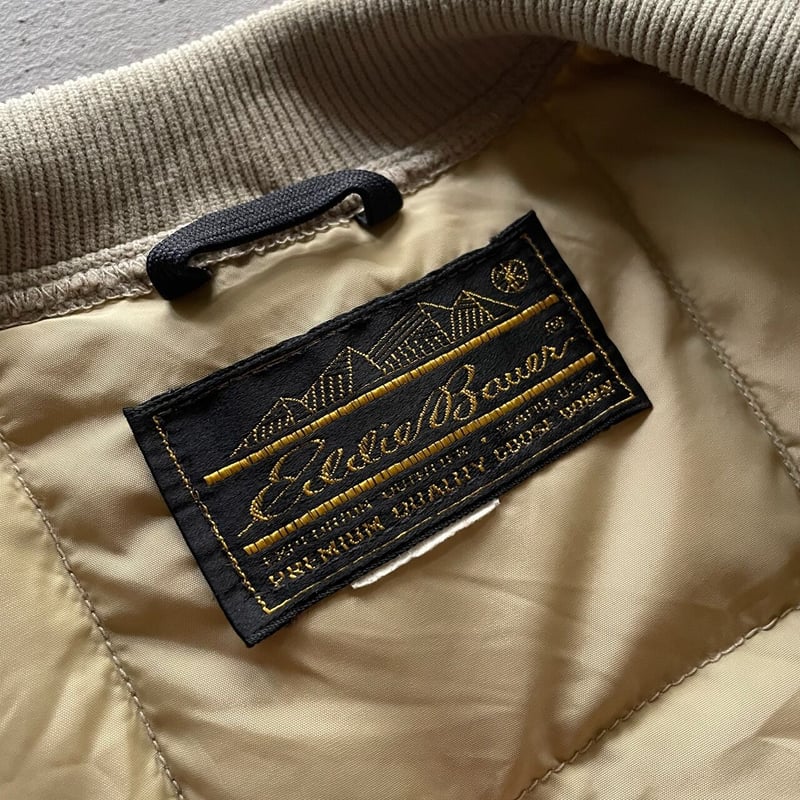 Eddie Bauer キルティングダウンベスト 44 ベージュ Eddie Bauer キルティングダウンベスト 44 ベージュ Eddie Bauer