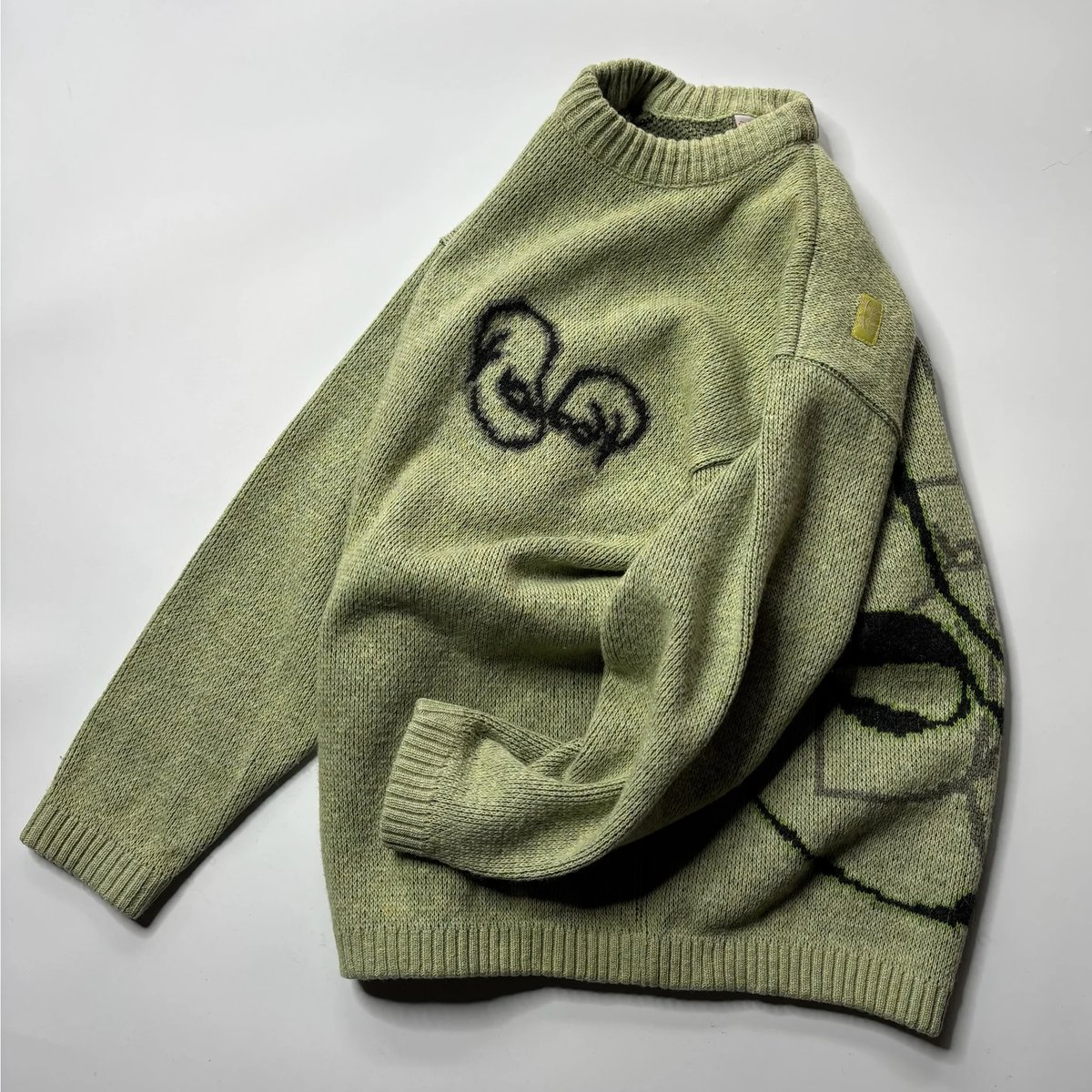90's~ OXBOW distorted logo intarsia knit | sui