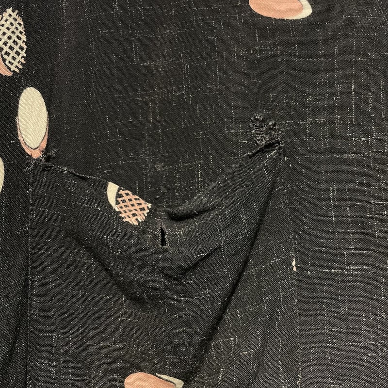 50s atomic pattern pink kasuri black rayon shir 50s atomic pattern pink kasuri black rayon shir