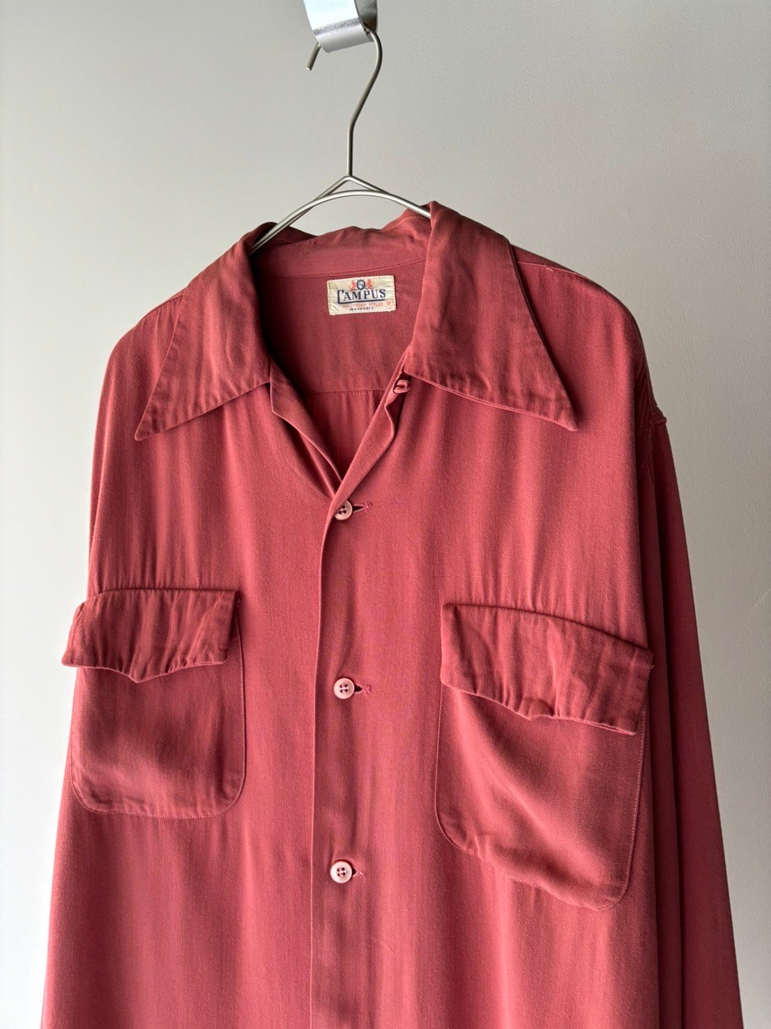 50s Campus rayon gabardine open collar shirt | 50s Campus rayon gabardine open collar shirt |