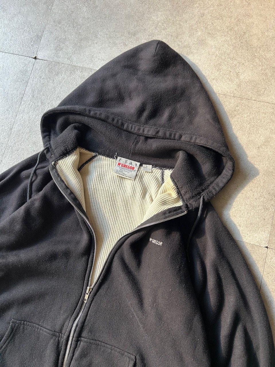 貴重size 90s McGREGOR パーカー ダブルフェイス　裏サーマル　灰 貴重size 90s McGREGOR パーカー ダブルフェイス 裏サーマル 灰