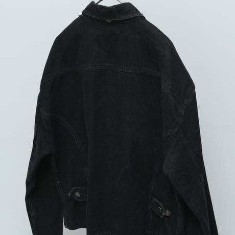 90s Lizwear black denim zip up jacket
