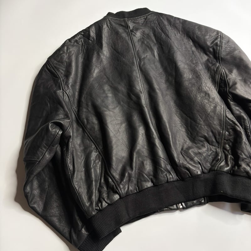 90's MA-1 type leather bomber jacket | sui & shara