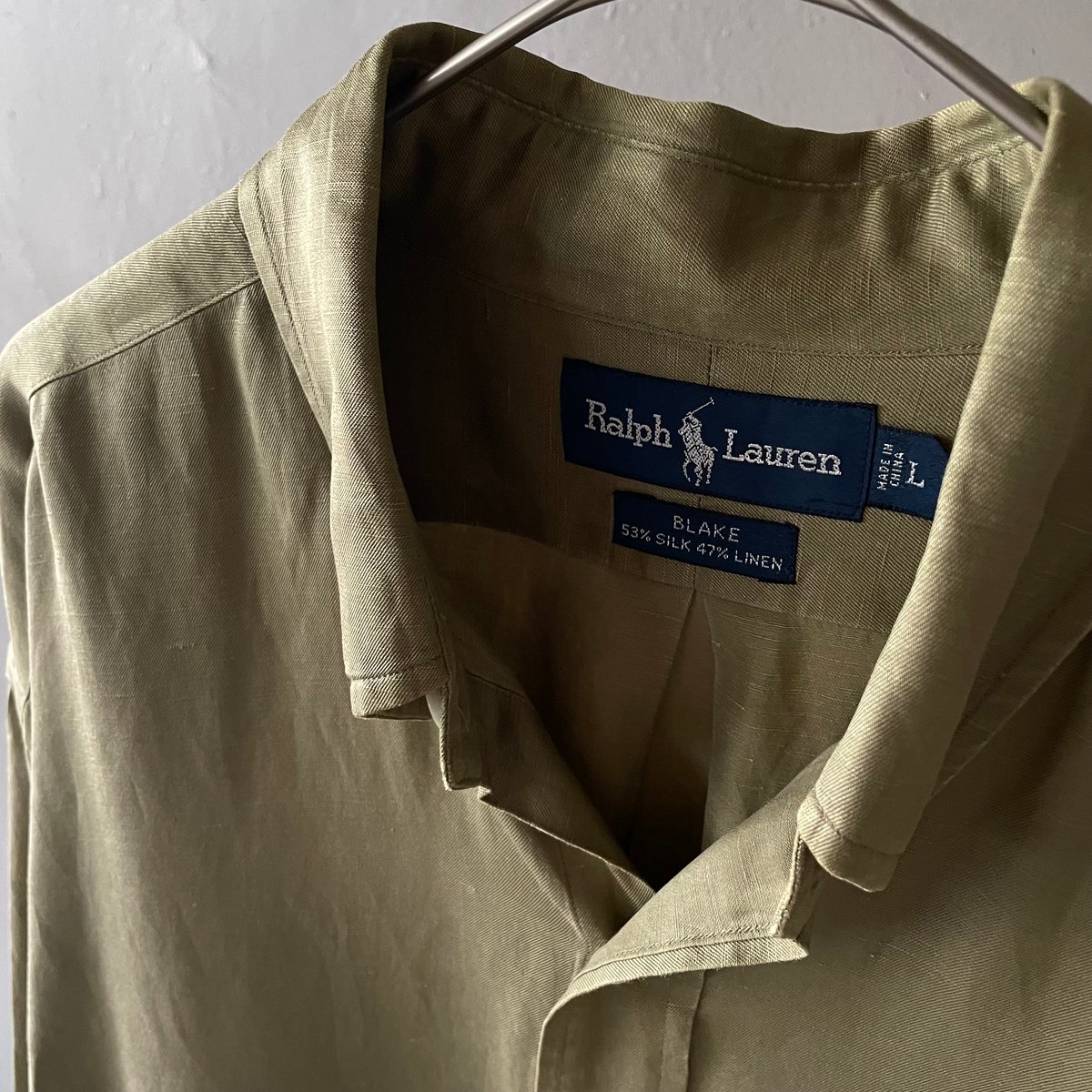 トップス Ralph Lauren 90s BLAKE SILK LINEN shirt Vintage 1990s Ralph Lauren Blake Silk Linen Red Minimalist