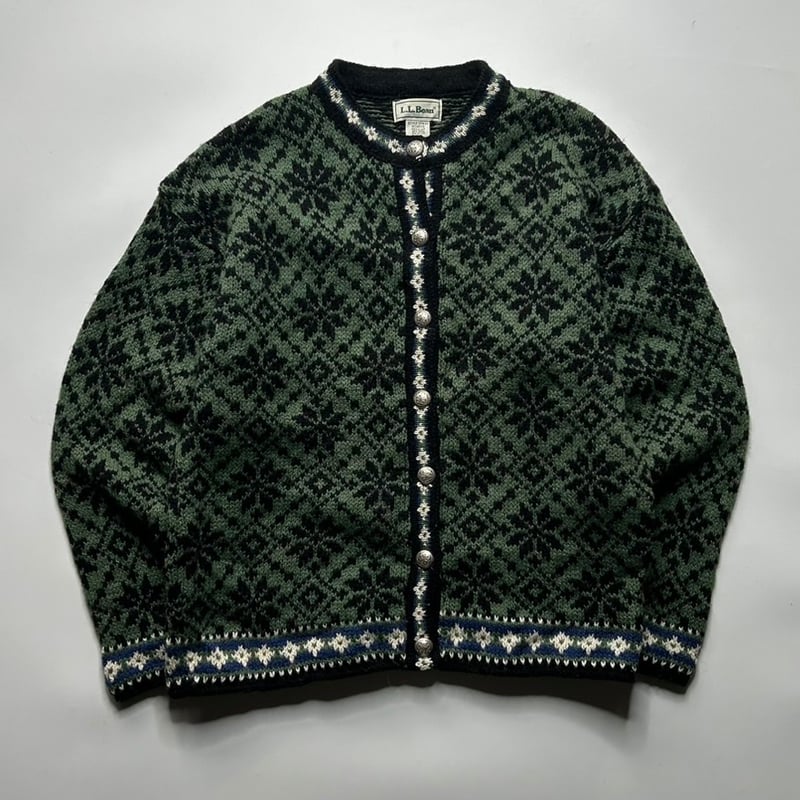 90's L.L.bean nordic pattern tyrolean knit swe