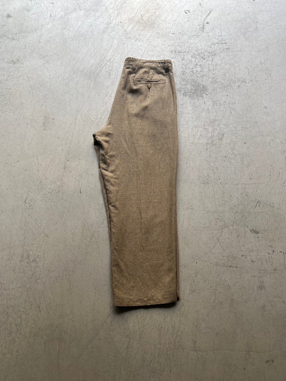 90s Eddie Bauer houndstooth linen×cotton slacks
