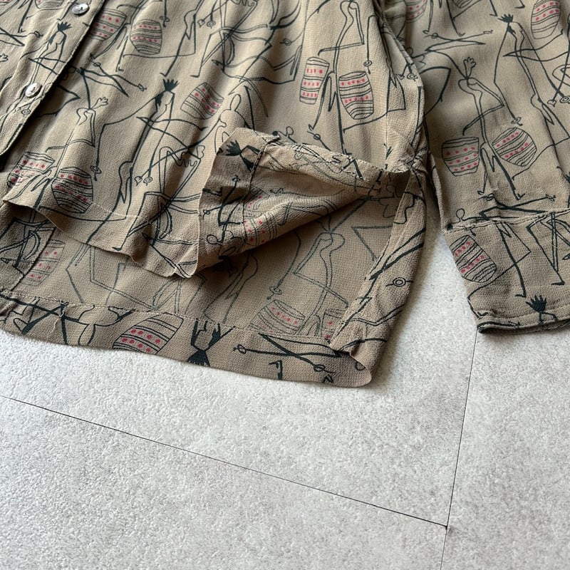 90s CHICO’S Design リネンレーヨン　ミリタリーシャツジャケット 1990's 