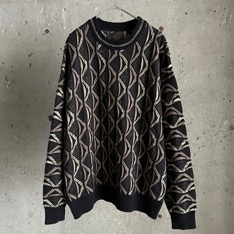 90's~ 3D design knit sweater