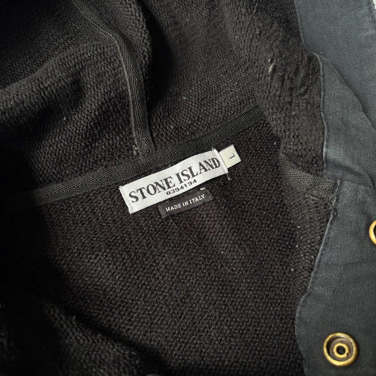 Stone Island henley neck knit hoodie | sui & shara