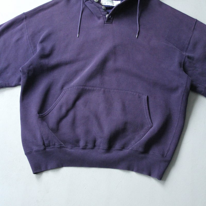 90s L.L.bean/Russell half button sweat hoodie |