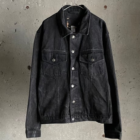 Black denim trucker type jacket