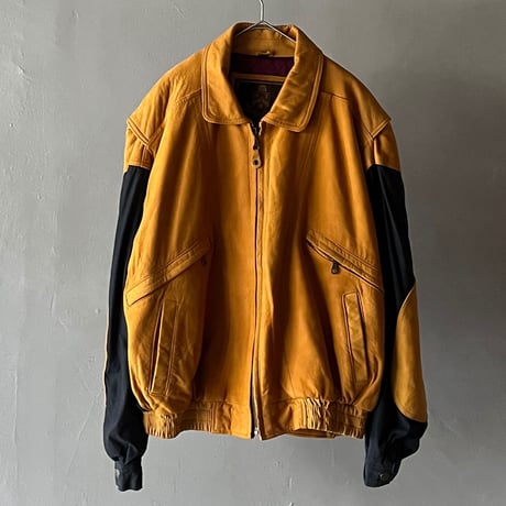〜90s swiching design leather jacket