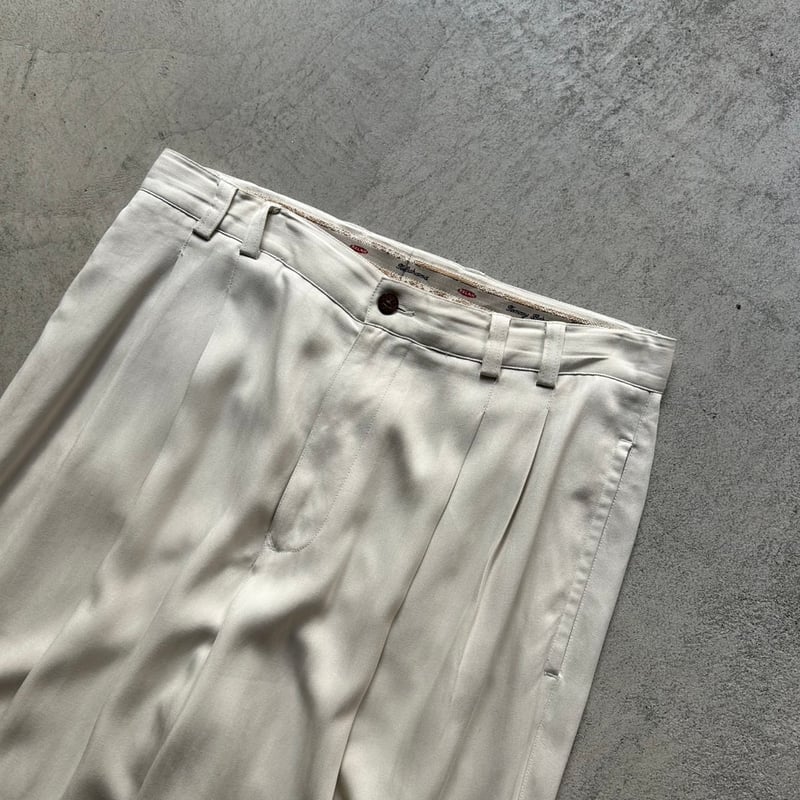 90s  Bahanma RELAX 2タック シルク スラックス 90s Bahanma RELAX 2タック シルク スラックス 90s Bahanma RELAX 2