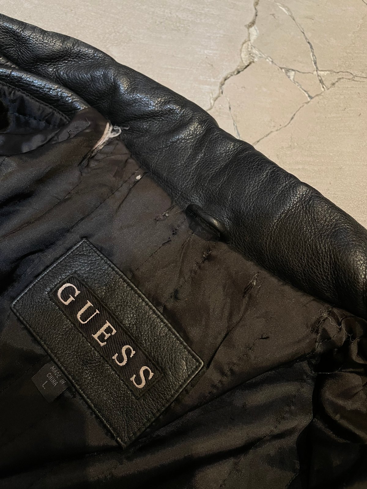 Guess leather sports jacket | sui & shara