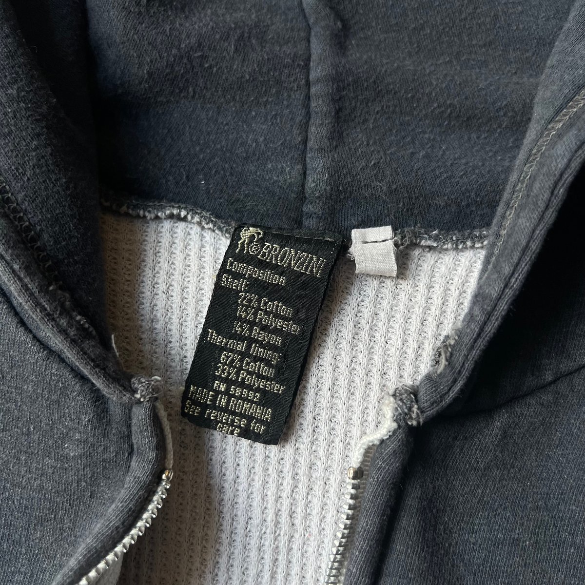 80s Bronzini double face zip up hoodie 