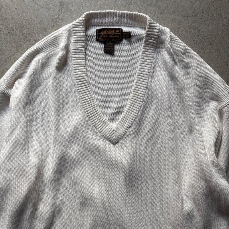 90s eddie bauer V-neck cotton knit | sui & shara