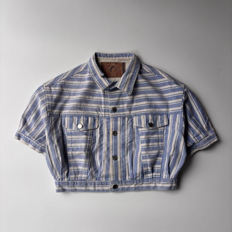 Striped S/S denim jacket