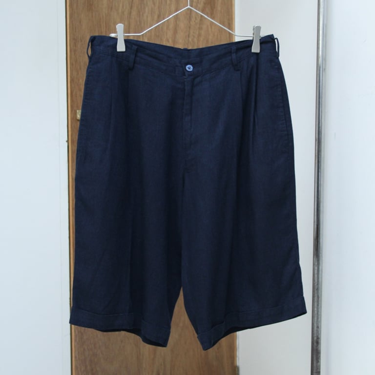 90年代 ショートパンツ（90s~ TRUST linen/rayon fablic slacks shorts）