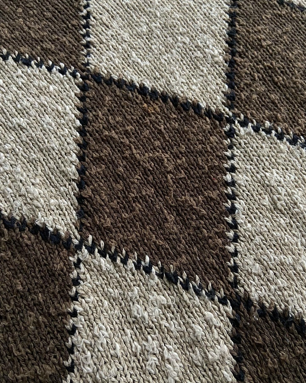 90s〜 cotton/linen rhombus pattern sweater | sui